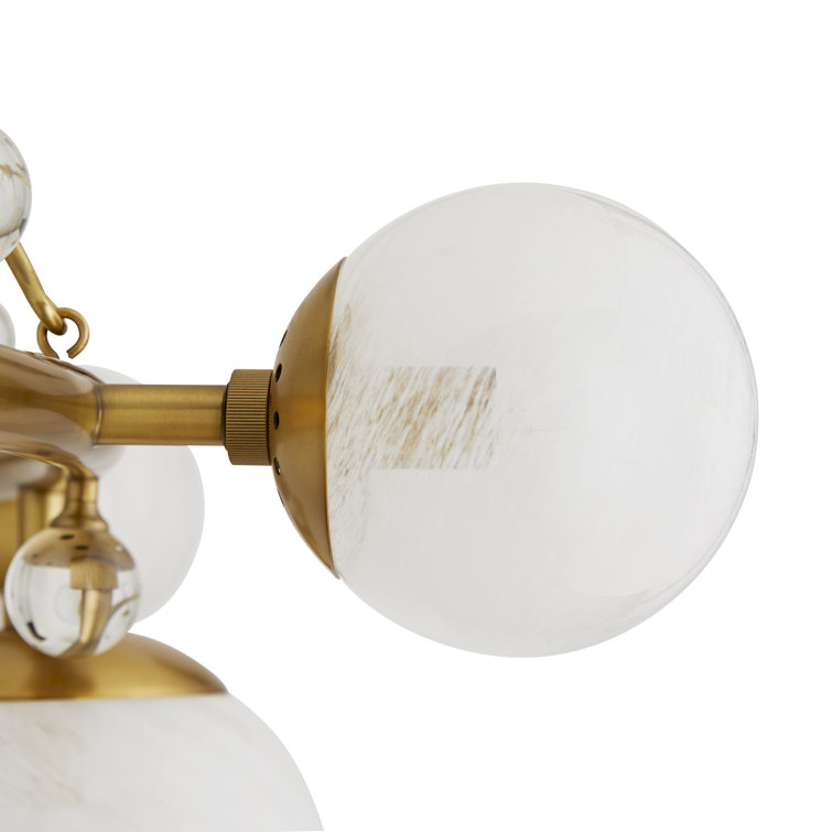 Antique Brass and Crystal 12-Light Chandelier