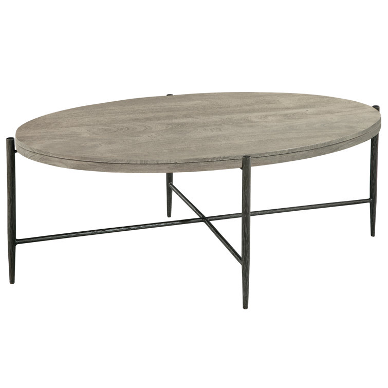 Bedford Park 50'' Gray and Black Transitional Oval Coffee Table