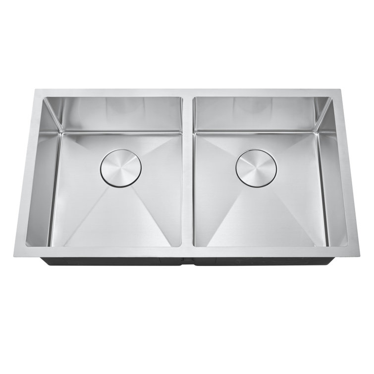 32'' Stainless Steel Double Bowl Undermount Kitchen Sink
