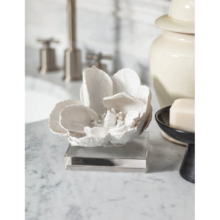 White 3D Magnolia Flower Accent Object