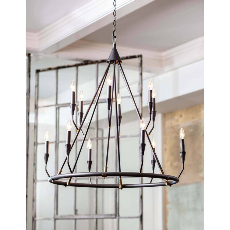 Sierra Blackened Steel 12-Light Chandelier