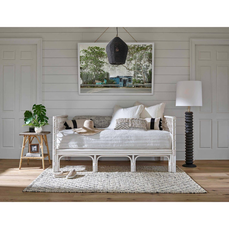 Coastal Georgian White Rattan 1-Light Pendant