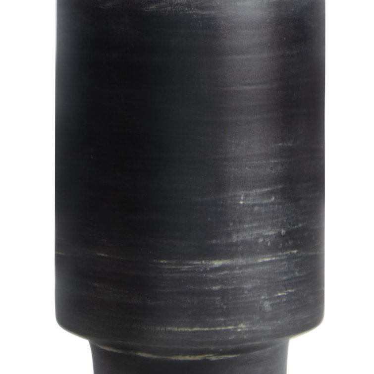 Black Ceramic Table Lamp with White Drum Shade