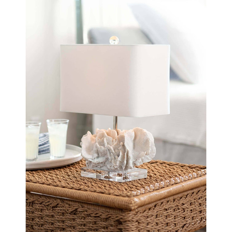 White Linen and Polished Nickel Table Lamp