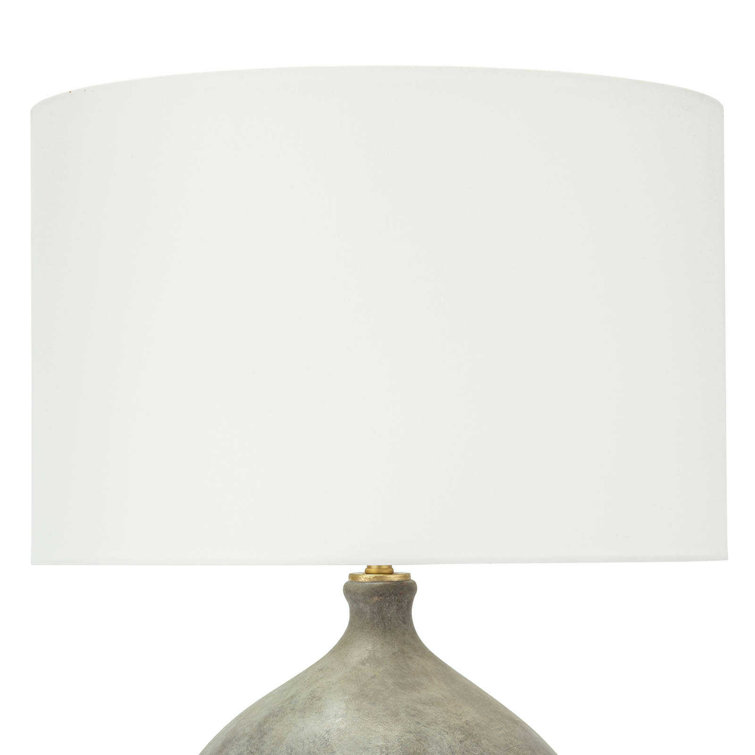 Regina Dover 17" Brown Ceramic Table Lamp with Linen Shade
