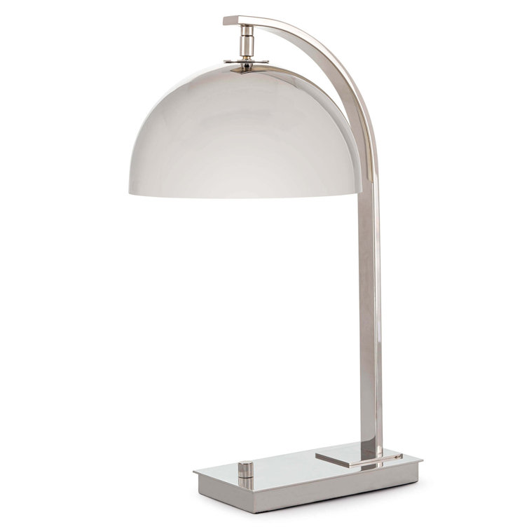 Polished Nickel Adjustable Arc Desk Lamp