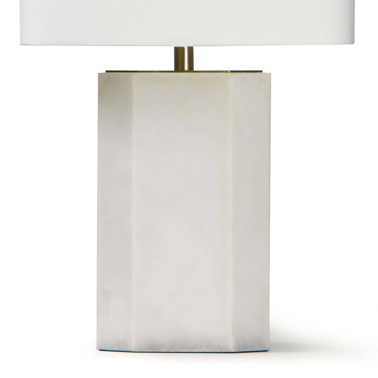 Grace Alabaster Table Lamp with Linen Shade