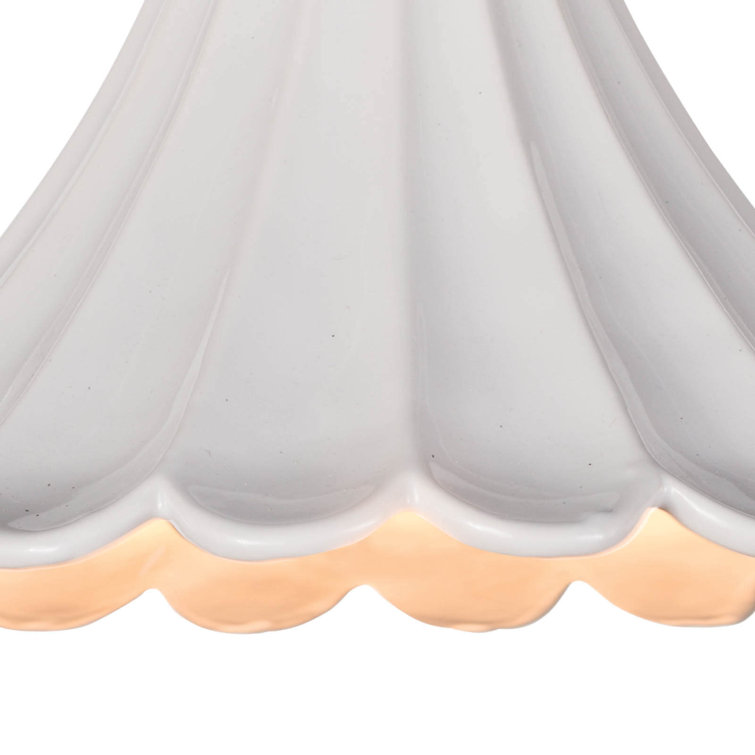 White Ceramic Scallop Empire Shade Pendant Light