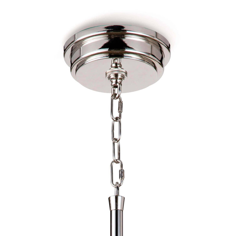 Navy Ceramic Pendant with Polished Nickel Hardware
