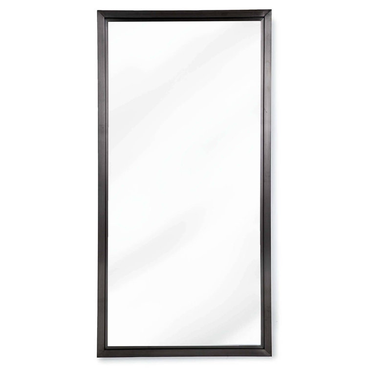 Minimalist Blackened Steel Rectangular Wall Accent Mirror