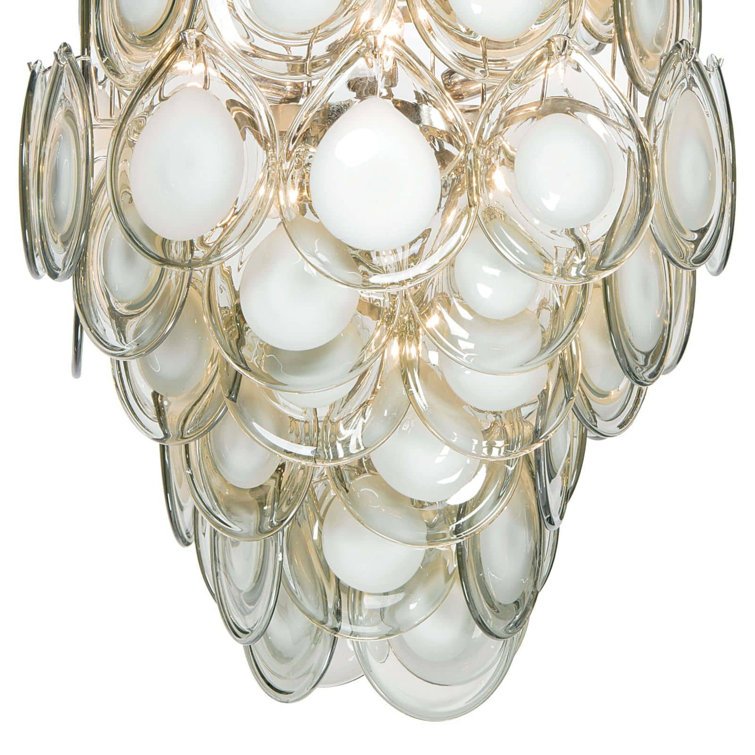 Mini Diva Grey Teardrop Glass 8-Light Chandelier