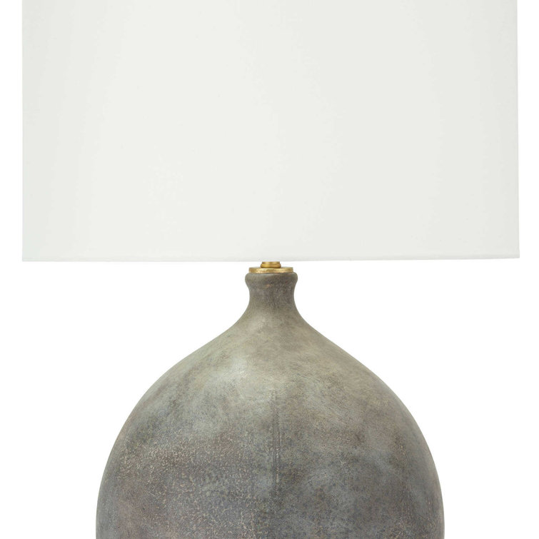 Regina Dover 17" Brown Ceramic Table Lamp with Linen Shade