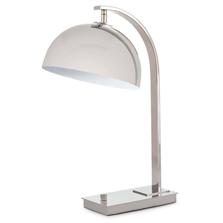 Polished Nickel Adjustable Arc Desk Lamp