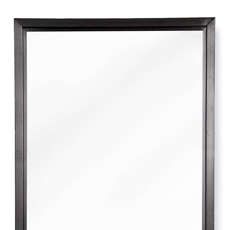 Minimalist Blackened Steel Rectangular Wall Accent Mirror