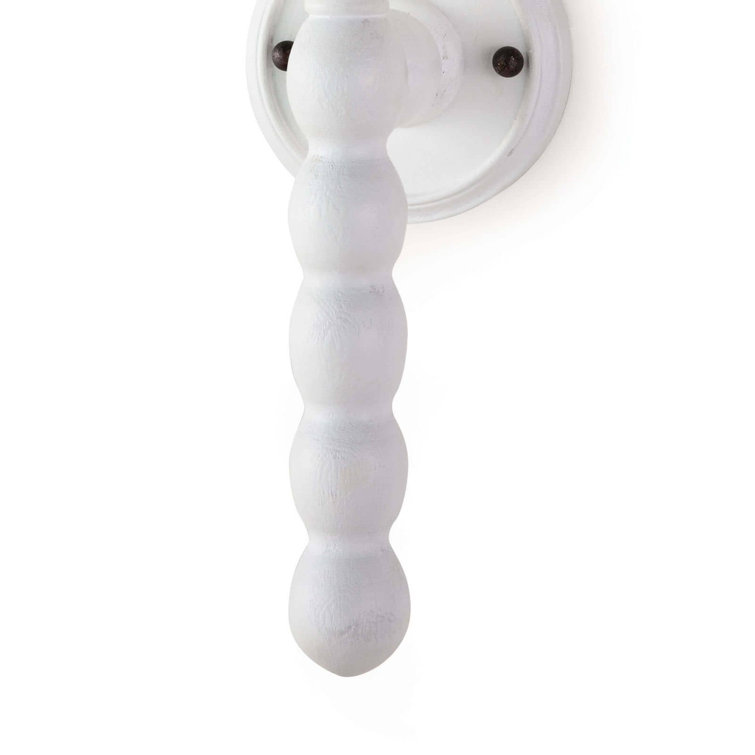 White and Blackened Steel Linen Shade Dimmable Sconce