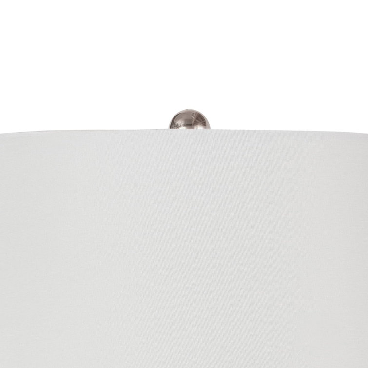Angelica Clear Crystal Table Lamp with White Linen Shade