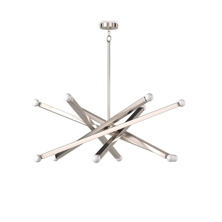 Polished Nickel 12-Light Sputnik Chandelier with Adjustable Arms