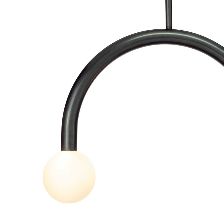 Modern Globe LED Pendant Light in Oil-Rubbed Bronze with Clear Glass