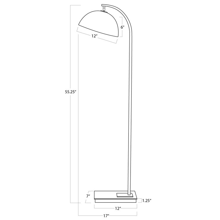 Otto Polished Nickel Arc Adjustable 1-Light Floor Lamp