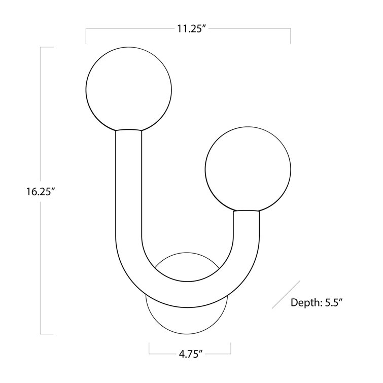 Charming Modern Playful 2-Light Brass Wall Sconce