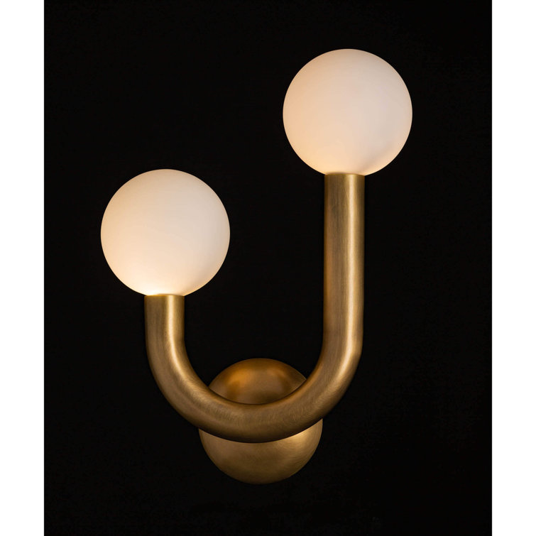 Charming Modern Playful 2-Light Brass Wall Sconce