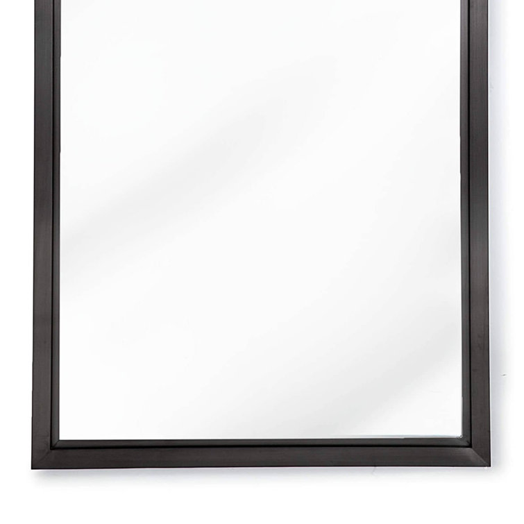 Minimalist Blackened Steel Rectangular Wall Accent Mirror