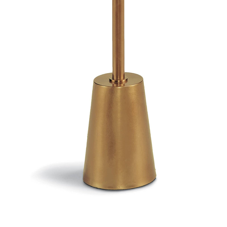 Raven Adjustable Natural Brass Floor Lamp with Clear Cord