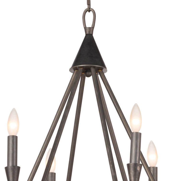 Sierra Blackened Steel 12-Light Chandelier