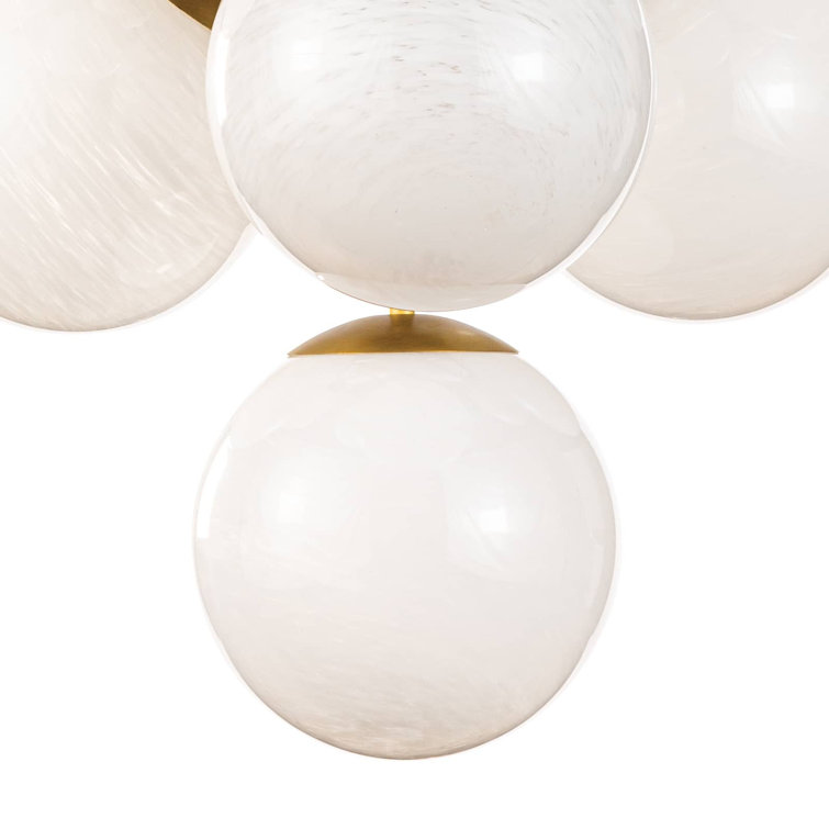 La Dame Natural Brass 13-Light Chandelier with Swirl Glass Globes