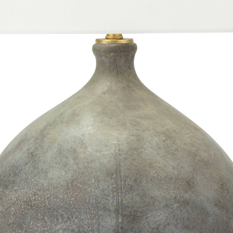 Regina Dover 17" Brown Ceramic Table Lamp with Linen Shade