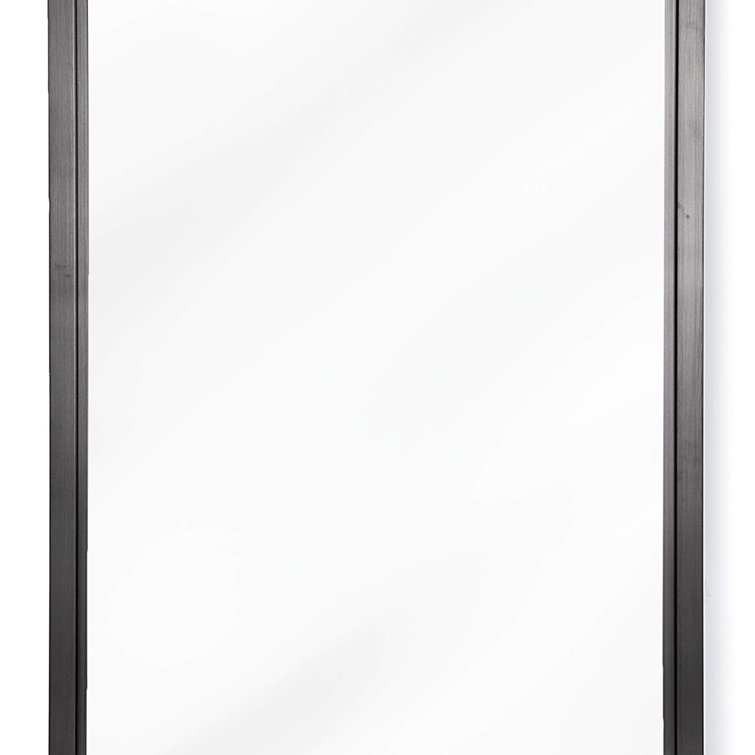 Minimalist Blackened Steel Rectangular Wall Accent Mirror