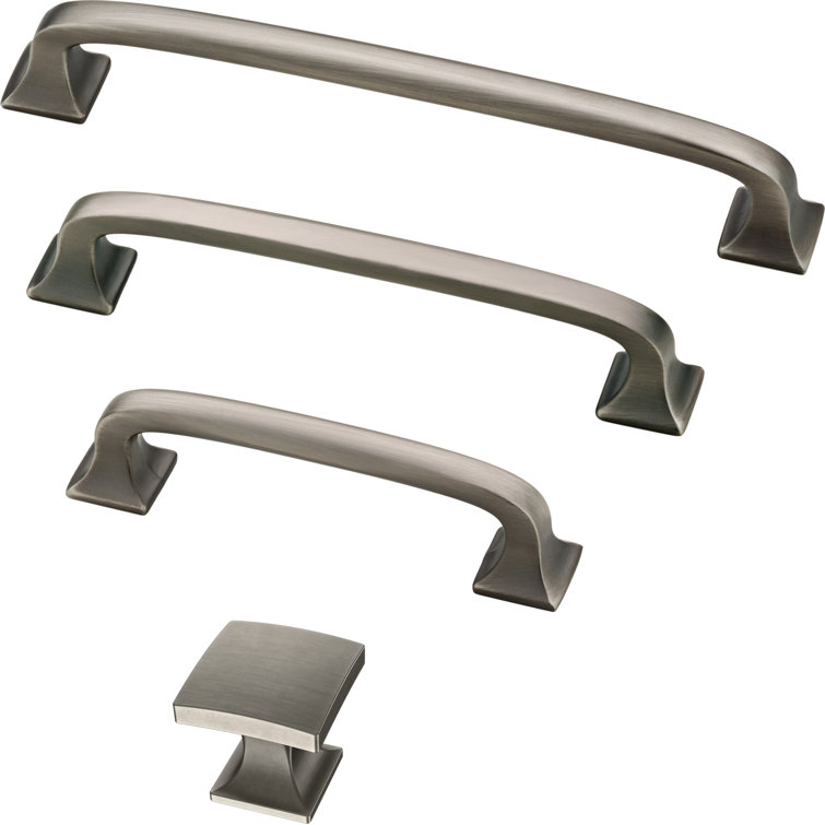 Heirloom Silver 4" Center to Center Brass Cabinet Pull
