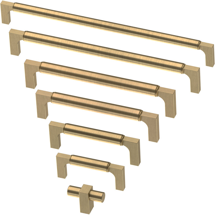 Champagne Bronze Modern T-Handle Bar Knob with Mounting Hardware