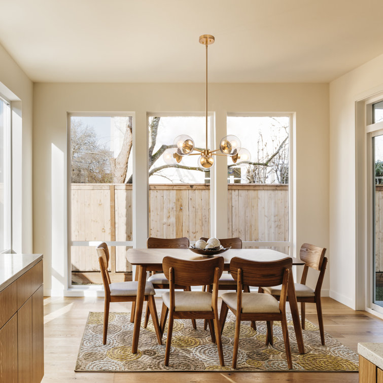 Satin Gold 5-Light Sputnik Chandelier with Clear Glass Globes