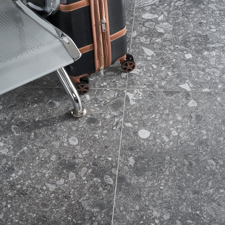 Venitia Large Format Matte Gray Porcelain Floor and Wall Tile