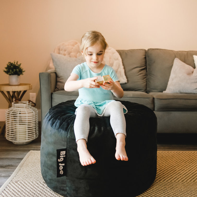 Big Joe Round Black Plush Foam Filled Bean Bag Chair