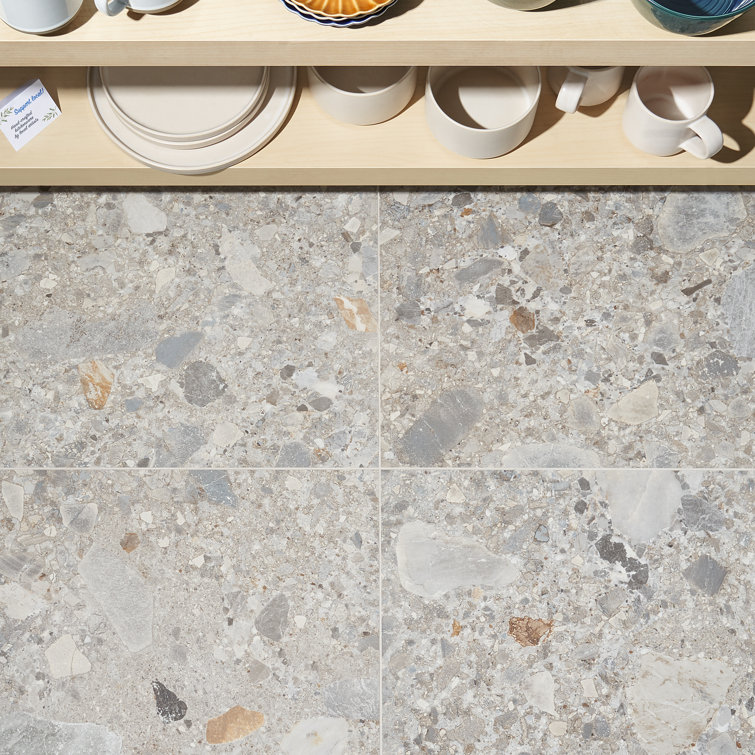 Venitia Matte Gray Porcelain 24" x 24" Floor and Wall Tile