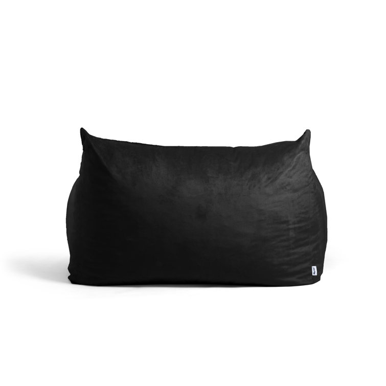 Imperial Black Plush Polyester Bean Bag Sofa with Removable Cover