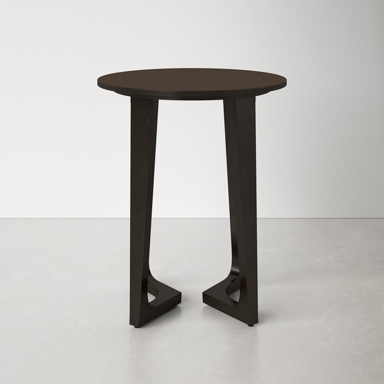 Espresso Sheesham Solid Wood Round Modern End Table
