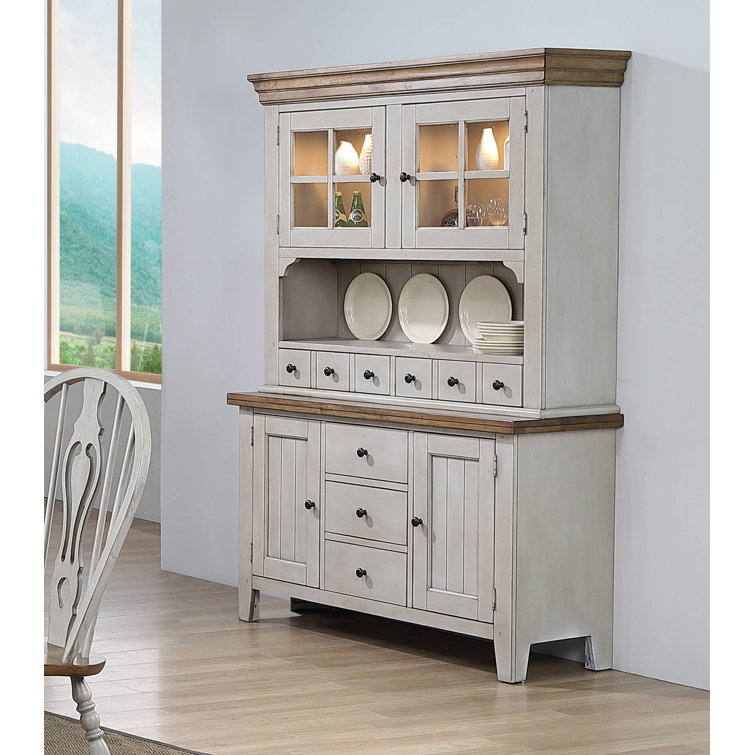 Country Grove Distressed Gray and Brown Oak Sideboard