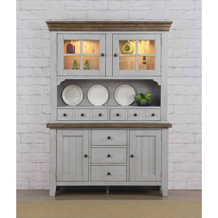 Country Grove Distressed Gray and Brown Oak Sideboard