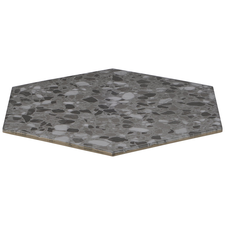 Graphite 13" x 15" Matte Porcelain Hexagon Tile