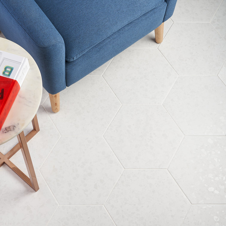 Malati White Matte Porcelain Hexagon Floor and Wall Tile