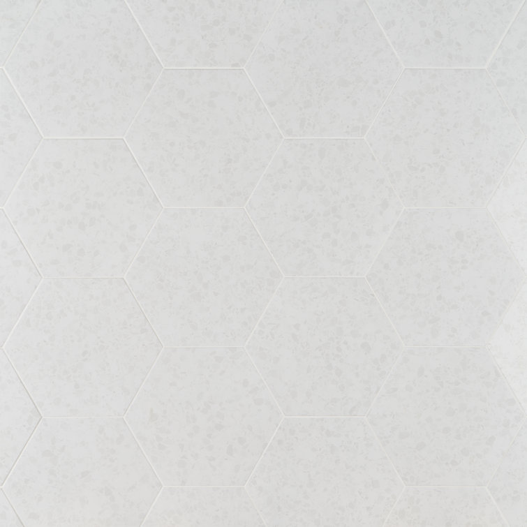 Malati White Matte Porcelain Hexagon Floor and Wall Tile