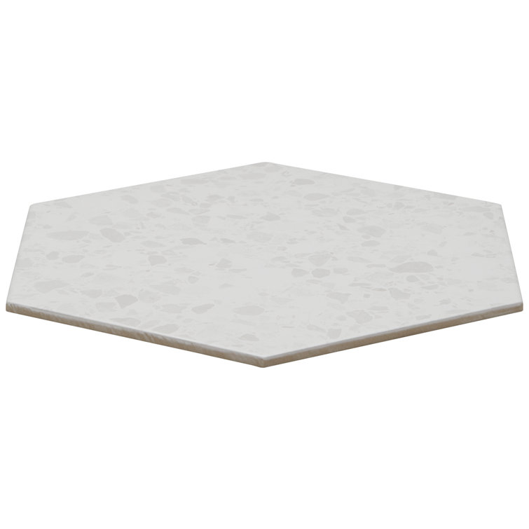 Malati White Matte Porcelain Hexagon Floor and Wall Tile