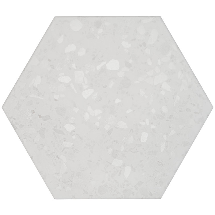 Malati White Matte Porcelain Hexagon Floor and Wall Tile