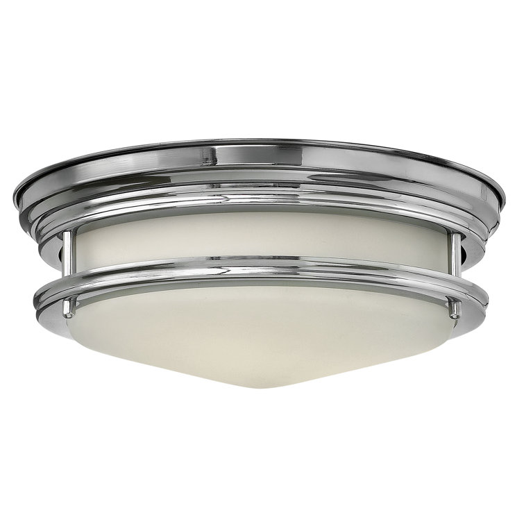 Hadley Dual-Light Chrome Flush Mount with Etched Opal Glass Bowl