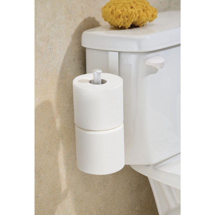 Pearl White Steel Over Tank Toilet Paper Holder