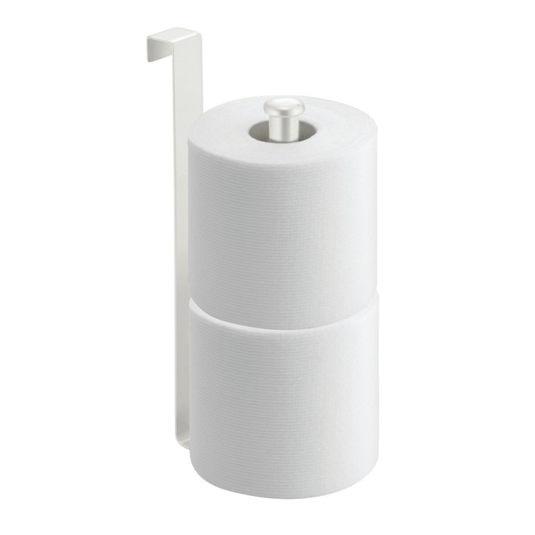 Pearl White Steel Over Tank Toilet Paper Holder