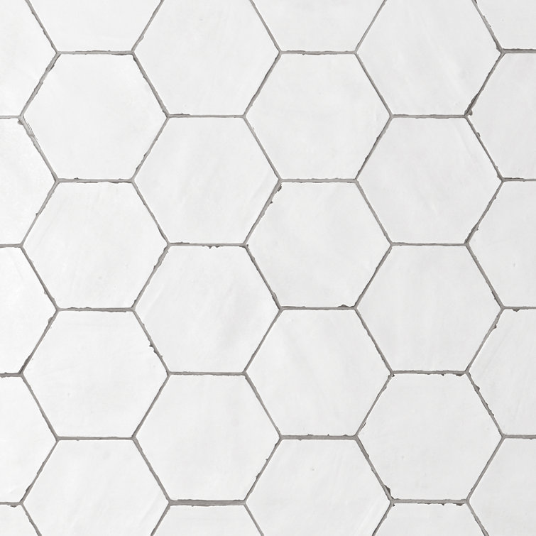 White Matte Porcelain Hexagon Tile for Indoor/Outdoor Use